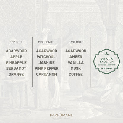 PARFUMANE ● Buhur-u Enderun | Scented Natural Oud Incense, Mysterious Fragrance World of Palaces - BUHUR-U ENDERUN 30gr